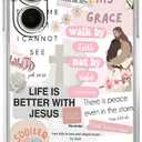 Jesus Christian Case for Samsung Galaxy S25,Aesthetic Bible Verse Quotes Collage,Trendy Cool Soft TPU Bumper Cover for Samsung Galaxy S25