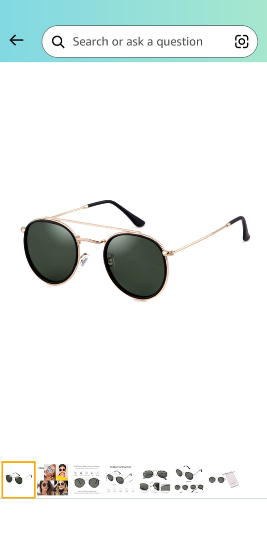 Retro Round Polarized Sunglasses UV400 Double Bridge Circle Sun Glasses PH2227