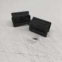 QCAA Premium Quality Solid Brass Rectangular Pocket Sliding Door Pull, Privacy Lock, 3-1/4''X2-1/4'', Matte Black, 2 Pack