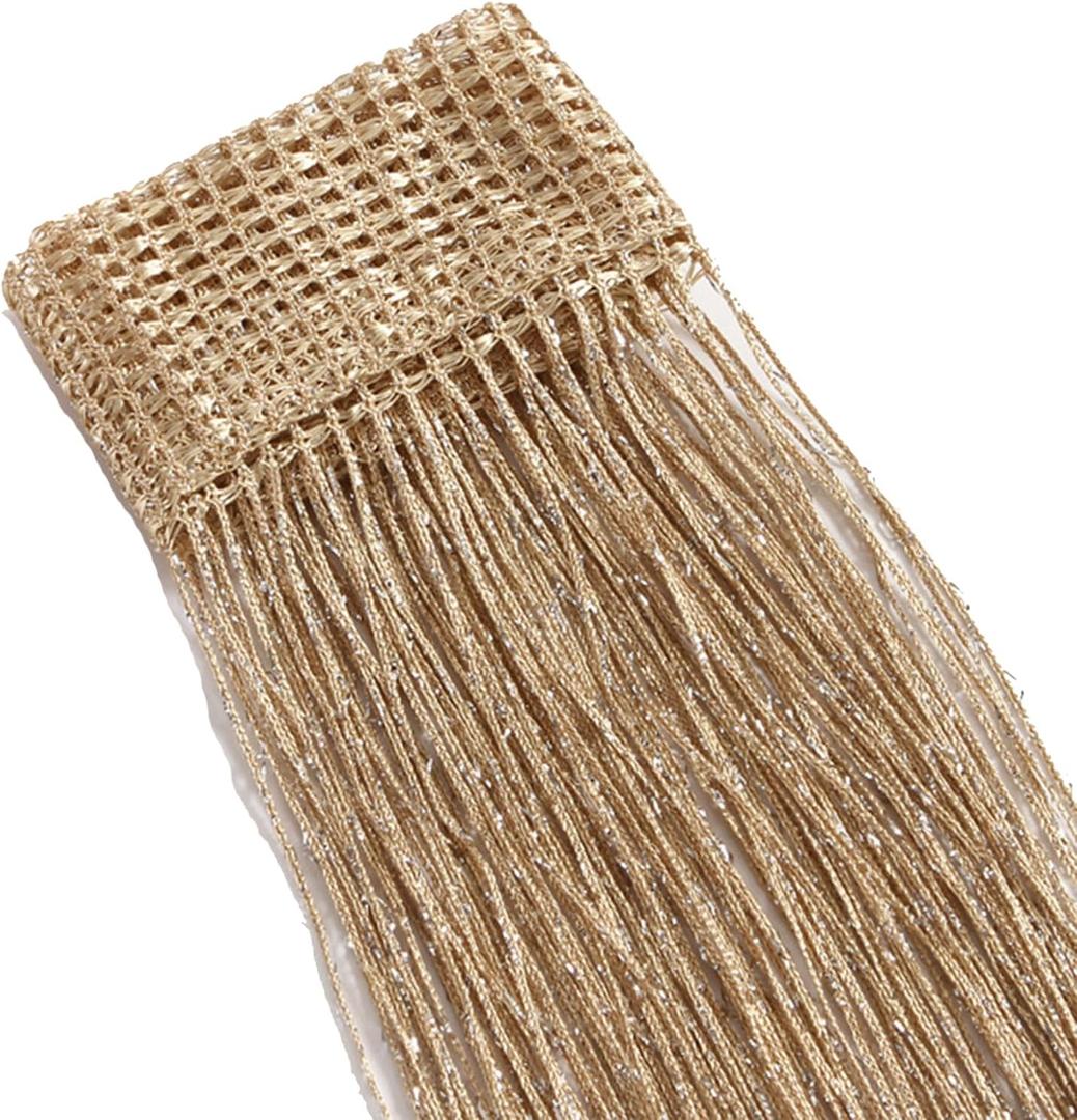 Door Curtains, Glittering Silver Wire Curtains, Silver Wire encrypted Hanging Curtains, Living Room partition (1 Piece)
