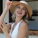 MakeMeChic Women's Wide Brim Sun Straw Hat UPF 50 Roll Up Cap Summer Hats (Khaki)
