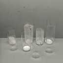 PHOSPHOR 8 PCS Glass Candle Holders for Pillar Candle Clear Glass Cylinder Centerpieces Vases Table Decoration Centerpiece Hurricane Candle Holder Glass