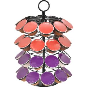 Coffee Pods Holder, 40 Coffee Pods Storage Organizer Compatible with K Cups Spins 360 Pod Stand