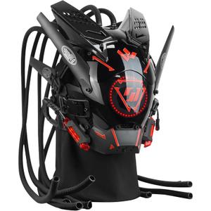LED Mask for Adults, Futuristic Punk Mask Helmet with Flame Braid - Perfect for DJ Raves, Sci-Fi Cosplay, Halloween Parties & Themed Events