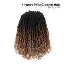Yanky Twist Crochet Hair (8+10+12inch)*3,Total 9 packs,3 Tones Auburn Blonde,Pre-Looped Curly Mini Passion Twist,Pre-Twisted Micro Spring Twist,Yankee Twist Senegalese Twist Crochet Hair (OT1B/30/27#)