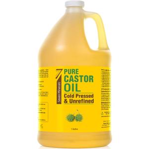Unrefined Hexane-Free Castor Oil, 128 fl oz - For Hair Growth, Thicker Lashes & Brows, Dry Skin, Joint Pain