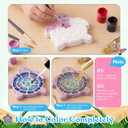 2 x Lewtemi 8 Pcs Paint Your Own Stepping Stones for Craft, DIY Plaster Stepping Stones Garden Decor Painting Art Set for Art Class, Summer Activities & Home Decor (Turtle)