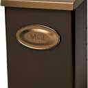 Architectural Mailboxes Designer Locking, Vertical Wall-Mounted Mailbox for Outside, Modern Metal Galvanized Steel Medium Mail Box with Lock and Key Drop Box, Bronze with Optional Mail Emblem (Venetian Bronze & Brass)