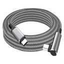 26FT 60W USB C to USB C Right Angle Fast Charging Cable ,Long Cord Nylon Braided, Type C Charger Cord for,Apple - iphone 15,Sam-sung GalaxyS24 S23 S22 A15,iPad Pro/Air, Pixel 5/4 XL, One-Plus 8T,PS5 (Grey), Pack of 2