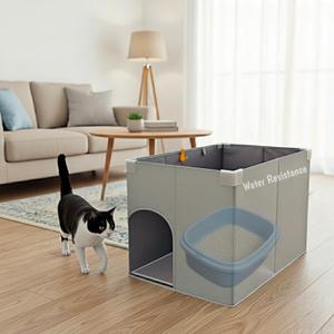 Dog Proof Cat Litter Box Enclosure, Open Top High Side, Less-Mess Extra Large Water Resistance Splash Guard for Pet Litter Pan, Scratch Proof Cover for Cat Litter Boxes