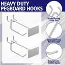 Zonon 50 Pack 4 Inch Pegboard Scanner Hooks with Label Holder Price Tag Holders Galvanized Metal Peg Board Hooks for Retail Store Shop Supermarket Display Hanging Pegboard Wall Accessories