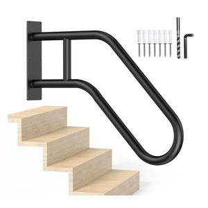 Handrails for Outdoor Steps,Stair Railing Indoor1-3 Step,Porch Railing & Deck Hand Rail Wall MountStair Hand Grab Bars,U-Shaped Safety Handrails