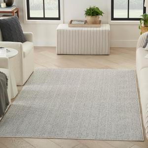 Nourison Home Textured Home All-Over Design Ivory Grey 3'11" x 5'11" Area Rug, Easy Clean, Non Shedding, Bed Room, Living Room, Dining Room, Kitchen (4x6)