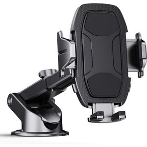 Phone Holders for Your Car | Car Phone Holders for IPhone with 360-Degree Rotation | Dashboard Cell Phone Holder | Easy Installation & Strong Grip for Safe and Convenient Driving, Black