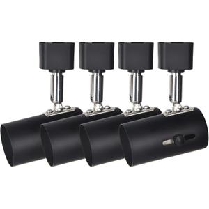 H Type Black Universal line Voltage Track Lighting Heads E26(no Bulb),ETL Listed,4Pack