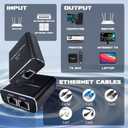 LIEZHUA Gigabit Ethernet Splitter 1 to 2 - Network Splitter with USB Power Cable, RJ45 Internet Adapter 1000Mbps High Speed for Cat 5/5e/6/7/8 Cable [2 Devices Networked Simultaneously]