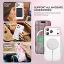 BENTOBEN Magnetic for iPhone 17 Pro Max 6.9" Case, Compatible with Magsafe Military Shockproof Protective Bumper Cute Transparent Slim Anti-Yellowing Phone Case for iPhone 17 Pro Max Cover, Clear Pink