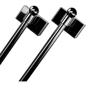 2pack Magnetic Curtain Rod for Metal Doors with Adjustable length, from 16 inches to 28 inches, suitable for any steel and iron surface, diameter 1/2 inch(BLACK, 16-28 Inch 2 Pack)