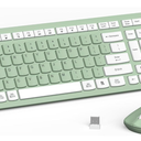 Wireless Keyboard and Mouse Combo, FullSized Wireless Keyboard and Adjustable DPI Mouse, 2.4GHz USB Receiver, Silent Keyboard and Mouse for PC, Windows, MAC, Desktop, Laptop (Avocado Green)