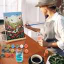 YOYA Framed Paint by Numbers Kit for Adults - Flowers Adult Paint By Number Kits on Canvas with Easel, DIY Flower Paint by Number Framed Canvas for Home Wall Decor 8x12 Inch