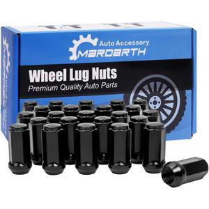 Set of 24, 14x2.0 Lug Nut 2 in XL Black Bulge Acorn Compatible with 2004-2014 Ford F-150 Expedition Lincoln Navigator 14X2