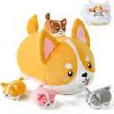 5 Pcs Corgi Dog Stuffed Animals for Kids,15.7" Mommy Dog Plush with 4 Babies Puppy Inside,Soft Corgi Shiba Inu Dog Plushies Toys Pillow Gifts for Dog Lover Christmas, Valentine's, Birthday