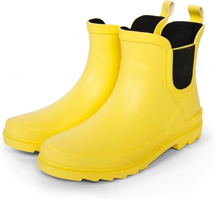 ShedRain Stylish Women's Chelsea Rain Boots – Short Waterproof Ankle Rubber Boots, Slip-On & Non-Slip for Garden, City & Outdoors , Size 11