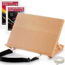 Tabletop Easel for Painting, 16.5"x12" Adjustable Portable Beechwood Drawing Board with Detachable Strap, Art Easel Includes Art Painting Papers, Sketch Papers and Masking Tape, Ideal for Diamond Art, 16.5'' L * 12.2 W