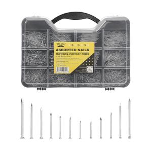Mr. Pen- Nail Assortment Kit, 1500 Pcs, Assorted 12 Sizes Brad Head and Flat Head Nails, Small Nails for Hanging Pictures Bulk