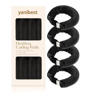 YANIBEST Heatless Hair Curler, Heatless Curls Overnight, No Heat Curling Rod,Hair Rollers to Sleep in, 4PCS Rods for Most Hair Types (Black) YANIBEST Heatless Hair Curler, Heatless Curls Overnight, No Heat Curling Rod,Hair Rollers to Sleep in, 4PCS Rods for Most Hair Types (Black)