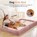 Large Dog Bed Orthopedic Washable: Beds Bolster XL Bed Big XLarge Dogs Memory Foam Sofa Couch Waterproof Removable Cover - Pink