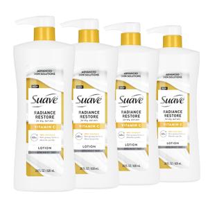 Suave Soothing Hydration Hand & Body Lotion With Aloe Vera Refreshes Dry Skin, Fast Absorbing, Intensive Moisturizing Cream For Women, Non Greasy, Allergen Free, 28 FL OZ, 4 Pack