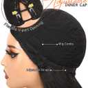 FAVE 26 Inch V Part Wig Glueless Layered Yaki Curly Half Wigs for Black Women Lightweight Synthetic Wigs Heat-Resistant Hair Replacement Wig Wear And Go