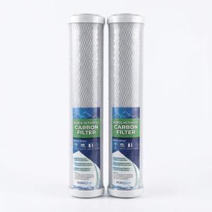 Standard Whole House Coconut Shell Carbon Block 5 Micron Water Filter 20” x 2.5” Fits 20” x 2.5” Housings. Remove Chlorine and Bad Odor. Compatible with C1-20, HX-CB-25-2010, F3WCB32 Pack of 2