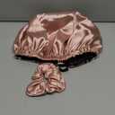 YANIBEST Adjustable Satin Bonnet Double Layer Hair Bonnet for Sleeping Bonnets for Women Hats Curly Natural Hair, Blush Pink (One Size)
