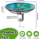 Deck Mounted Bird Bath for Outside, Detachable Birdbath Bowl with Sturdy Clamp, Outdoor Bird Baths Bowl for Attracting Birds Garden Yard Decor (Ocean Blue Turtle)