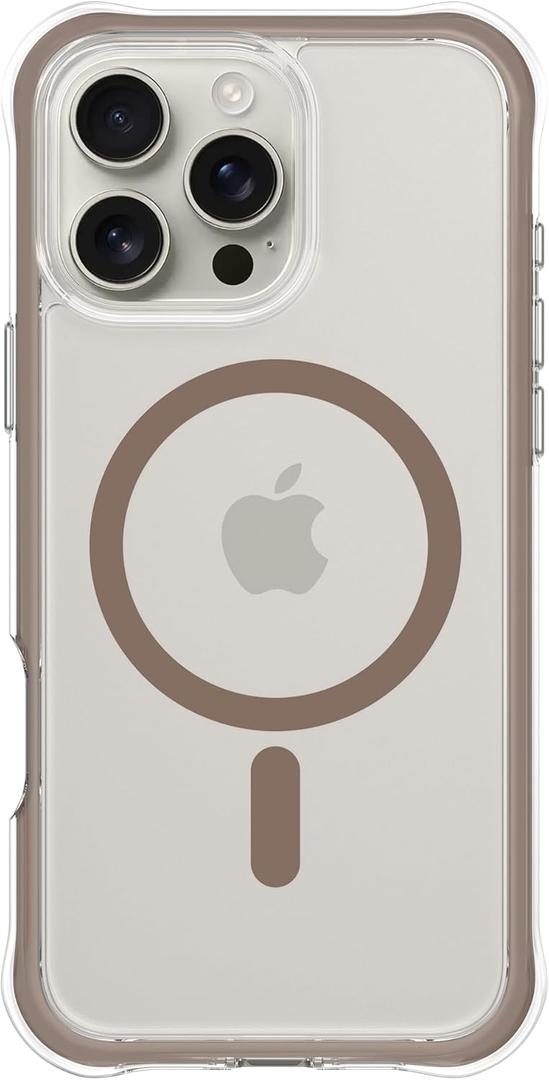 ORNARTO Air Case for iPhone 16 Pro Max Clear, Compatible with MagSafe, Military-Grade Drop Protection Cover with Built-in Air, Desert Titanium
