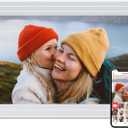 Digital Picture Frame, 10.1 inch Frameo Digital Frame WiFi, 1280 * 800 IPS HD Touchscreen, 32GB Storage, Instant Share Pictures Video, Smart Photo Frame Electronic, Gifts for Mom, House Warming (White Stripes)