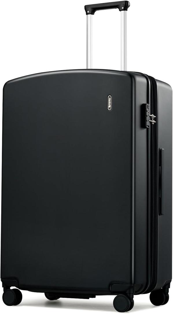 Hanke Expandable 28 Inch Luggage with Spinner Wheels, Hard Shell Large Suitcases with Wheels Checked Luggage for Travel, Rolling Suitcase for Woman & Men with TSA Lock(Jet Black)