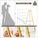 43.5" Gold Metal Easel Stand for Sign, Heavy Duty Folding Easel for Wedding Welcome Sign, Decorative Easel for Mirror, Art, Photo, Adjustable Painting Display 4-Tier Height