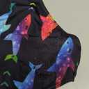 RAISEVERN Girls 1 Piece Swimsuit Shark Bathing Suit for Kids Cross Back Adjustable Straps Swim Suit Beach Summer Swimwear Size 8