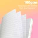 Pink Green Aesthetic Hardcover Notebooks for Work, A5 size 5.8 x 8.3 inch, Cute Notebooks for School 4 Pack, Retro Notebooks College Ruled, Cute Spiral Journal for Women, Kids Back to School Notebook