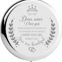Soulpetals Niece Gifts Compact Mirror for Niece from Aunt to My Niece Makeup Mirror Birthday Gifts for Niece from Auntie Uncle Gifts for Niece Birthday Christmas (Silver)