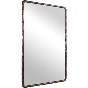 ANDY STAR Hand-Forged Bronze Bathroom Mirrors for Wall, 30x40 Inch Vintage Solid Steel Metal Frame Bathroom Vanity Mirror, Antique Rounded Rectangle Wall Mirror, Hangs Horizontally or Vertically