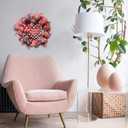 TEMPUS Valentine's Day Wreath 18 Inch Red Mesh Heart Wreath with Wood Sign and Ribbon for Indoor and Outdoor Decoration