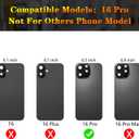 Back Glass Replacement Compatible with iPhone 16 Pro All Carriers 6.3" + Pre-Installed Plate + Wireless Charging Coil Flex Cable + Microphone + Flashlight + Camera Frame (Desert)