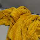 Exclusivo Mezcla Fleece Throw Blanket Extra Large, Super Soft and Warm Blankets for Couch, Sofa and Bed Waffle Textured, Cozy, Fuzzy and Lightweight (Mustard Yellow, 50x70 Inches)