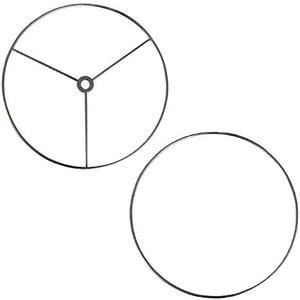 I Like That Lamp Wire Lamp Shade Rings with US Style Spider Fitter (10” Diameter), Includes 2 Galvanized Steel Silver Drum Rings, Make DIY Table/Floor/Pendant Lamps, For Lamps With Harps