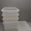 IRIS USA File Box, Plastic File Organizer with Lids for Letter/Legal File, Portable Document Box For Moving, Storage Bin with Durable and Secure Lid, Stackable Nestable BPA-Free, Clear 35 Qt. Pack of 4 