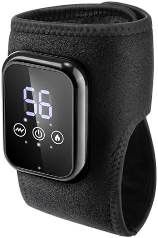 Cordless Foot and Ankle Massager with Heat, Ankle Heating Pad Wrap with Massage, Ankle Massager for Pain Relief, 3 Heat & Vibration Settings, Auto Shut-Off – Ideal for Home, Office, Travel